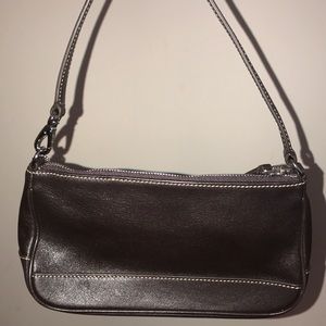 COACH Small Leather Handbag, Dark Brown